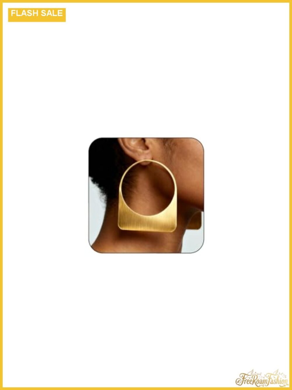 Chunky Hoop Earrings for Women, 14k Gold Plated Large Geometric Drop Dangle